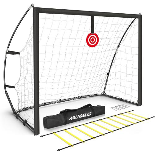 Portable Soccer Goal for Backyard, Kids Youth Adults Soccer Goal Set with Net   Ground Stakes, Soccer Target and Agility Speed Training Equipment