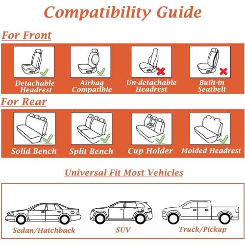 COLOR CREAM Coverado Front Seat Covers, 2 Pieces Universal Seat Covers for Cars, Waterproof Nappa Leather Sideless Car Seat Cushions Protective Auto Accessories, Universal Fit for Most Sedans SUV Pick-up, Black