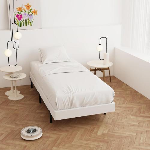 Size twin Box Spring Twin 4 Inch Low Profile, Heavy Duty Metal Box Spring Bed Base with Fabric Cover, Mattress Foundation, Easy Assembly, Noise Free, Black