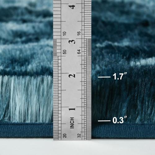 Large Shag Area Rugs Tie-Dyed Plush Fuzzy Rugs for Living Room, Ultra Soft Fluffy Furry Rug for Bedroom, Indoor Carpet Nursery Rugs for Kids Room Home Decor, Peacock Blue