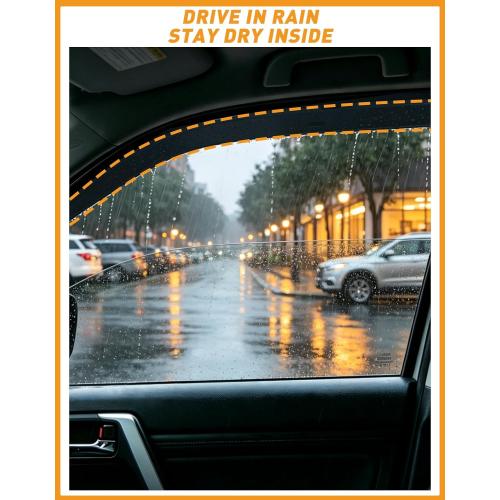 in-Channel Window Rain Guards Fit for Dodge RAM 1500 Crew Cab (New Body Style Includes TRX) 2019-2026 Rain Guard Extra Durable Window Deflectors Vent Visors Vent Shades Truck Accessories