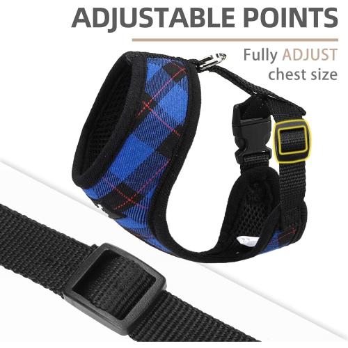 Size S PUPTECK Soft Mesh Dog Harness and Leash Set Pet Puppy Cat Comfort Padded Vest No Pull Harnesses, Navy Blue,