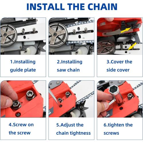 [4 Pieces] 10 Inch Chainsaw Chain with Replacement Guide Bar S40 3/8 LP Pitch .050 Gauge 40 Drive Links, 10 Chains Fit For Remington, Sunjoe, Greenwork, Echo, Craftsman and more (3Chains 1Bar)