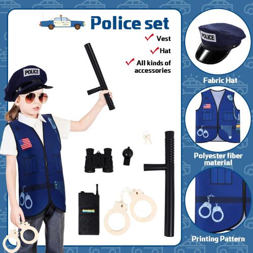 Deekin 5 Sets Kids Dress up Costumes, Toddler Dress up Clothes for Boys Girls, Community Helpers Construction Worker Police Firefighter Doctor Surgeon Pretend Outfits for Ages 3–7