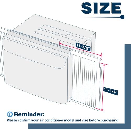 Window Air Conditioner Side Panels with Frame,Window AC Side Panels Insulation Curtain Kit,Fits for Most 5000BTU Window AC Units