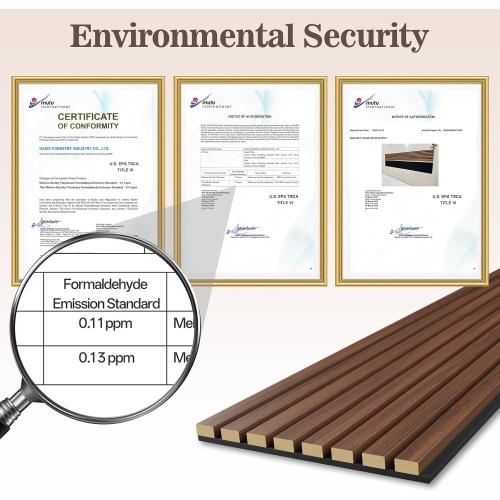 6 Pack Acoustic Wood Panels for Wall 47.24 x 12.79 Soundproof | Wood Slat Wall Panel for Interior Decor & Noise Reduction, Sound Absorbing Wood Wall Panel for Home Office Studio, Walnut