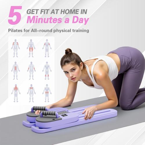 Pilates Board, Upgrad Pilates Reformer Machine, 6-in-1 Multifunction Abdominal Fitness Board for Home Workout Equipment, Portable Reformer Machine for Full Body Workout