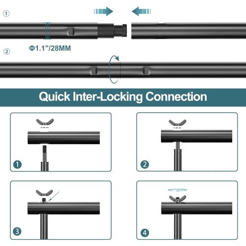 FUDESY Photo Video Studio 10 x 10Ft Heavy Duty Adjustable Backdrop Stand,Background Support System for Photography with Carry Bag, 6 Pcs Clip Clamps