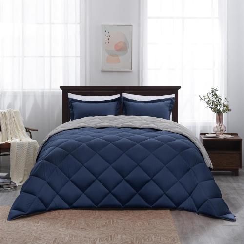 Basic Beyond Queen Comforter  - Navy Blue