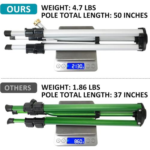 STYDDI Heavy Duty Impact Sprinkler on Tripod Base, Extra Tall Metal Pulsating Telescoping Tripod Sprinkler for Large Area, Yard, Lawn, Garden, Waters up to 90 Ft. Diameter, Legs Extends Up to 50-inch