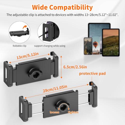 XXZU 72in Tablet Floor Stand Tripod, Aluminum Tablet Stand Holder for iPad