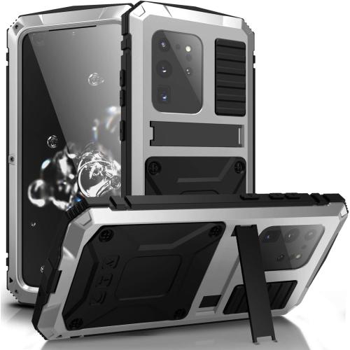 Compatible for Samsung Galaxy S20 Ultra Case, Aluminum Metal Gorilla Glass Waterproof Shockproof Military Heavy Duty Sturdy Protector Cover Hard Case