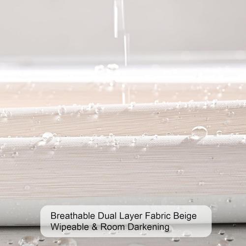 Persilux Cordless Zebra Blinds for Windows (27 W x 72 H, Beige) with Upgraded Cassette Light Filtering Dual Layersfor Day and Night Sheer Roller Shades Thermal Insulated Blinds for Office