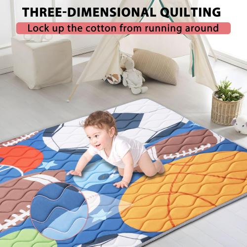 Baby Play Mat 71’’ x 59’’ Soft Baby Floor Mat Thicker Foam Play Mat for Babies，Toddlers, Foldable Baby Playpen Mat Crawling Mat，Ball Design
