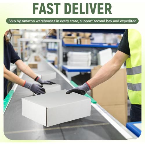 12x9x4 Shipping Boxes Set of 5, White Corrugated Cardboard Box Literature Mailer