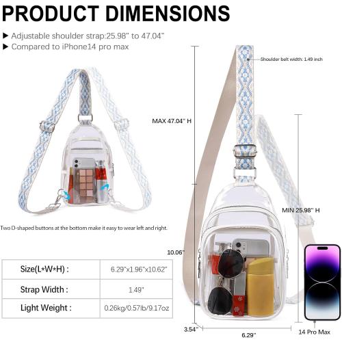 CLUCI Clear Bag for Stadium Events, Clear Crossbody Bag, Small Transparent Purses