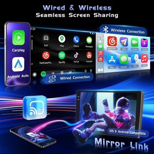 4G 128G Car Radio for Toyota Prius 2010-2015, 9'' Incell Full Touchscreen Stereo Android 15 Wireless CarPlay Android Auto Bluetooth 5G WiFi EQ FM RDS GPS WiFi SWC AHD Backup Camera