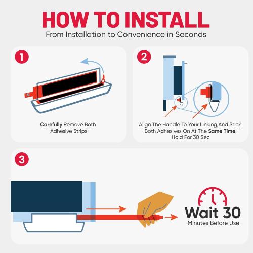 The Handless Handle – Hands-Free Garbage Drawer Foot Pull Handle, Touchless Opener for Drawers, Bins, & Cabinets (Gray, 1 Pack)