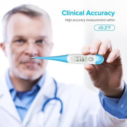 Thermometer for Adults and Kids with 8 Seconds Fast Accurate Reading, Acctrate & Safe-Baby Thermometer for Oral, Rectal or Under Arm Use, Large LCD Display with Fever Alarm