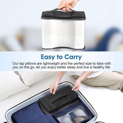 Memory Foam Knee Pillow, Sleeping Leg Pillow, for Side Sleepers & Pregnant Women - for Spinal Alignment, Relief Sciatica, Knee, Back, Leg & Hip Pain, with Washable Cover & Travel Bag, White