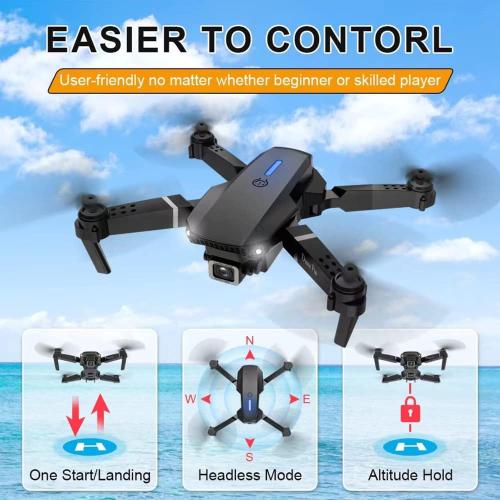 Mini Drone with Camera for Adults - Christmas Toy Gift for Beginner Age 14 Years Old - RC Quadcopter Multirotors | Foldable UAV | WiFi HD FPV Live Video | One Key Take Off/Land | Altitude Hold | Headless Mode | 360° Flip | Carrying Case (IN Black)