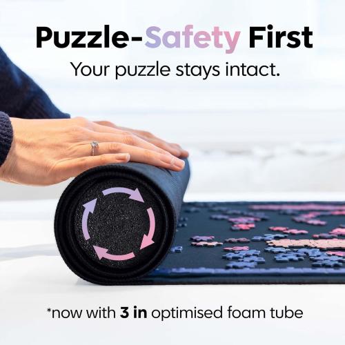 Premium Puzzle Mat - 26 x 47 Inches - Up to 1500 Pieces - Jigsaw Puzzle Roll Up Mat - Non Slip Rubber Bottom - Soft Polyester Surface - with Gift Packaging