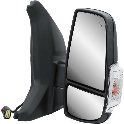 Replacement Passenger Right Side Mirror Power Mirror and Heated with BLIS (Blind Spot Sensor) and Indicator Manual Folding Fit Ford Transit 150 250 350 from 2015 to Onward