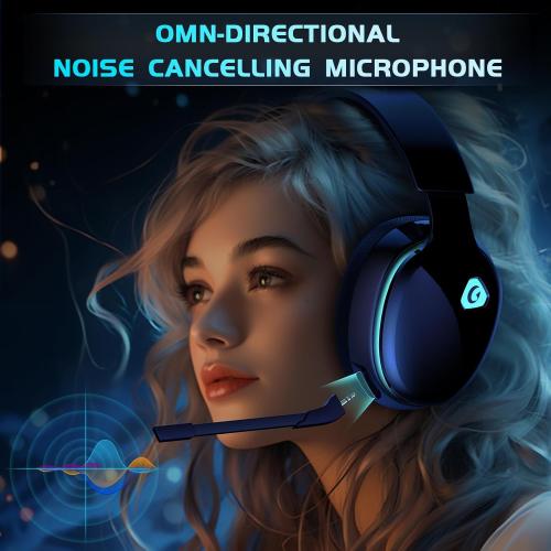 Gtheos 2.4GHz Wireless Gaming Headset for PC, PS4, PS5, Mac, Nintendo Switch, Bluetooth 5.2 Gaming Headphones with Noise Canceling Microphone, Stereo Sound, ONLY 3.5mm Wired Mode for Xbox Series-Black