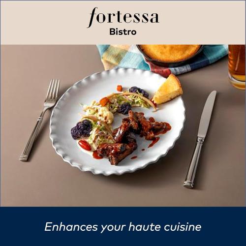 FORTESSA Bistro 18/10 Stainless Steel Flatware, 20 Piece Place Setting With Table Knives, Forks and Spoons (Service For 4), Dishwasher-Safe, Mirrored