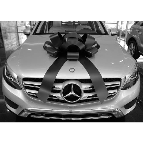 CarBowz Big Car Bow, Giant 30 Bow, Non Scratch Magnet, Weather Resistant Vinyl Fully Assembled (Black)