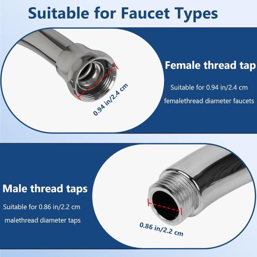 7Pcs Sink Water Filter with Filter Elements Set, Universal Sink Faucet Filter 360°Rotating, Sink Faucet Filter Removes Fluoride Hard Water, Tap Water Filter for Home Kitchen Sink