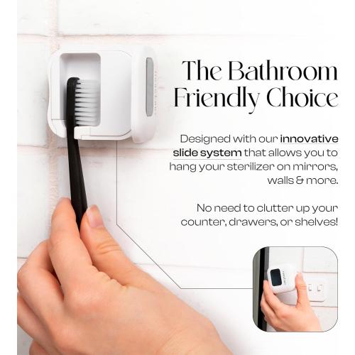 Mondano UV-C Toothbrush Sanitizer and Holder, Toothbrush Case - Manual/Electric Toothbrush Cover for Any Toothbrush Head - Rechargeable Toothbrush Travel Case, Tooth Brush Cover Cap for Home
