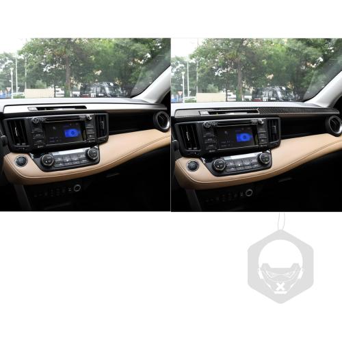 NVCNX Real Carbon Fiber Trim for Toyota RAV4 Interior Accessories | for 2013-2018 2014 2015 2016 2017, Dashboard Warning Light Switch Button Panel Cover, Thick Overlay Sticker Decal