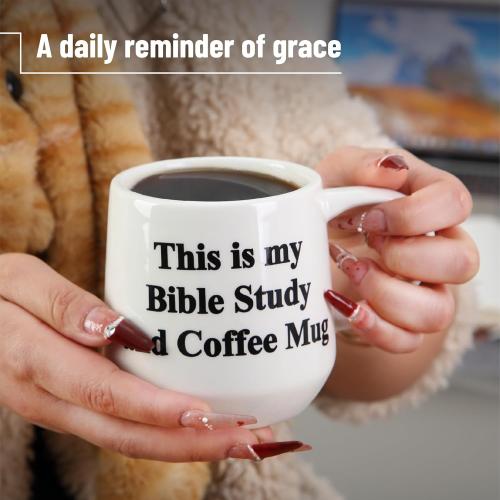 Mr. Pen- Christian Coffee Mugs for Women & Men, 15 oz, White with Bible Theme Design, Christian Mugs for Women, Coffee Cup Ceramic, Microwave Safe