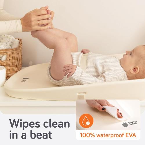 Baby Uma Wipeable Changing Pad - 100% Waterproof Baby Changing Pad for Dresser, Comfortable EVA Foam, 27″ x 17.5″