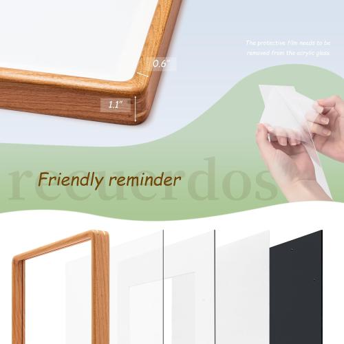 Recuerdos 18x24 Picture Frame, Natural Cherry Wood Poster Frame, Display Pictures 16x20 with Mat or 18 x 24 Without Mat for Horizontal or Vertical Wall Mounting, Large Home Decor Photo Frame