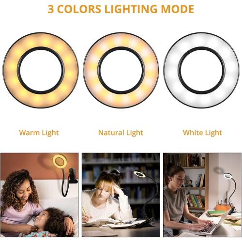 Desk Clip on Lamp for Reading Home Office, 10 Dimmable Brightness 3 Modes, Clamp Light for Bed Headboard