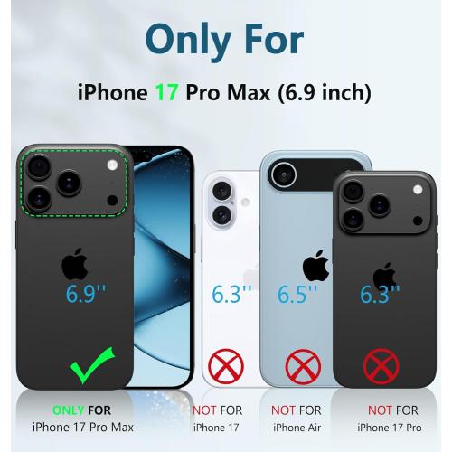 FNTCASE for iPhone 17 Pro-Max Case: Military Grade Drop Proof Protection Mobile Cover with Kickstand | Matte Textured Rugged Shockproof TPU | Protective Sturdy Phone Case - 6.9 inch Orange
