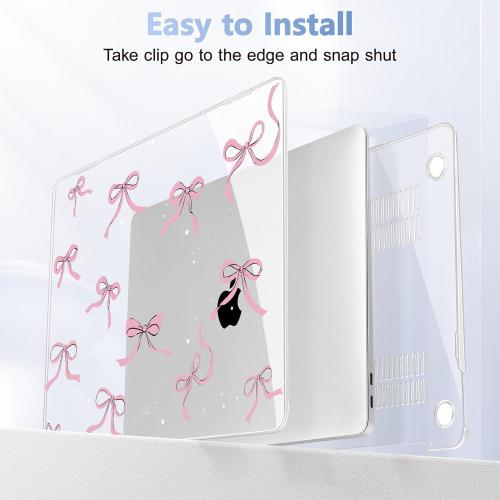 Size MacBook Air 13 inch Color Pink Case 2022 2021, 2020-2018 Release Model: M1 A2337 A2179 A1932, Plastic Hard Shell Case Cover for Mabook Air 13 inch with Retina Dispaly, Star Bow