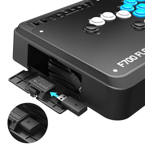 MAYFLASH F700 FLAT Elite Wireless Arcade Stick Leverless All Button Controller with Sanwa buttons Compatible with PS5, PS4, PC, Xbox Series S/X, Switch/Switch 2 Support Bluetooth, 2.4G and Wired