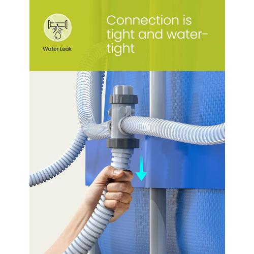 Split Swimming Pool Hose Plunger Valve, 2 in 1 Hose Plunger Valve Swimming Pool Part for Filter Circulation System