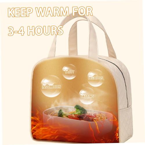 Insulated Lunch Bag PU Leather Lunch Bag Women Waterproof Lunch Tote Bag for Women Reusable Womens Lunch Box Multipurpose Beige Lunch Bag for Work Office Picnic Travel