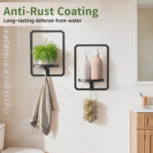 LASZOLA Plant Picture Frame Holder Shelf Wall Window Indoor, 2 Pcs Black