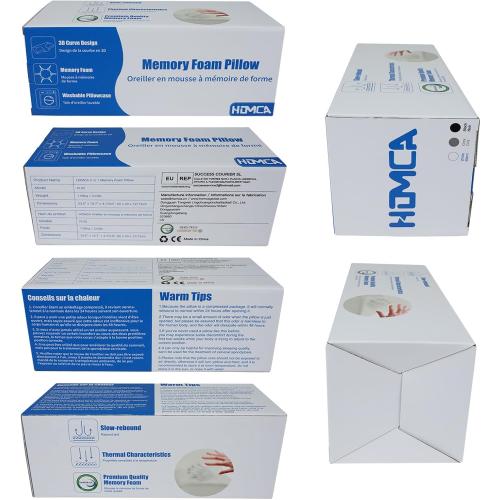 Memory Foam Cervical Pillow, 2 in 1 Ergonomic Contour Orthopedic Pillow for Neck Pain, Contoured Support Pillows for Side Back Stomach Sleepers