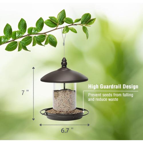 Youvip Metal Roof Bird Feeder - Chew Proof for Outdoor Hanging Wild Bird Seeds. Bronze