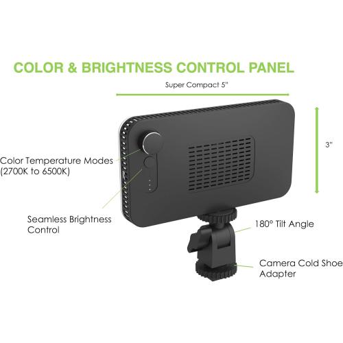 missing parts DigiPower 120 LED On-Camera Video Light with Multi-Color Temperature, Adjustable Brightness, USB Connectivity, Includes Camera Mount