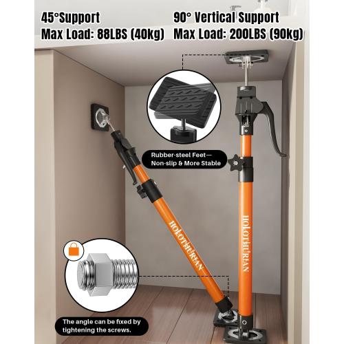 HOLOTHURIAN Cabinet Jack Support Pole,23.6-45.3 inches Third Hand Tools Adjustable Support Pole, 3rd Hand Support System for Upper Cabinet Installation, 200 LB Capacity, 4-Pack