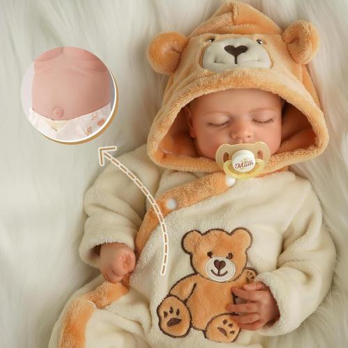 BABESIDE Reborn Baby Dolls, 20 Inches Soft Vinyl Body Sleeping Realistic Baby Doll Boy, Lifelike Newborn Real Life Baby Doll with Toy Accessories Gift for Kids Age 3