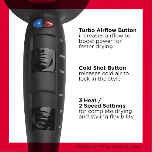 REVLON Turbo Hair Dryer | 1875 Watts of Maximum Shine, Fast Dry (Silver)