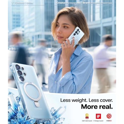 TORRAS Slim for Samsung Galaxy S26  Plus Case Clear with Magnetic Stand